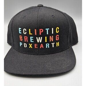 Ecliptic Brewing Trucker Hat Cap Black Multi Color Snapback Portland Oregon PDX